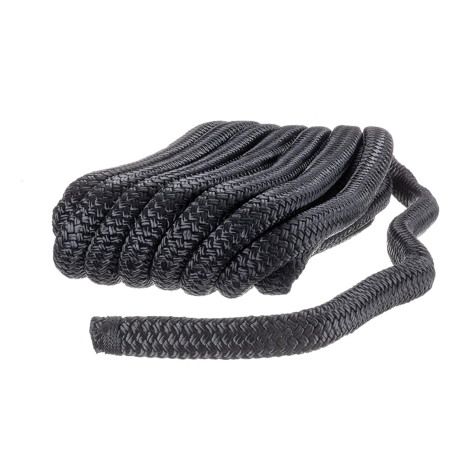 Double Braid Nylon Dock Line, Black,  3/4in x 25ft