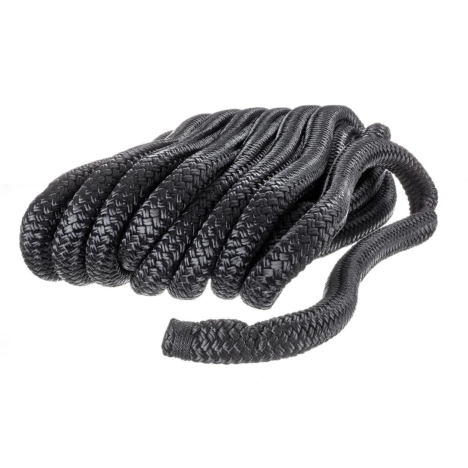 Double Braid Nylon Dock Line, Black, 3/4in x 35ft