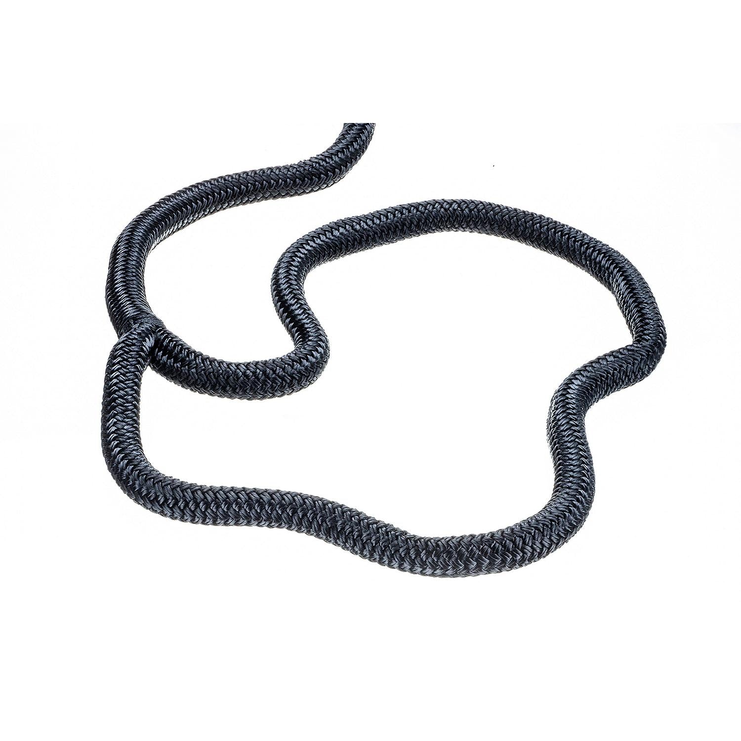 Double Braid Nylon Dock Line, Black, 3/4in x 35ft
