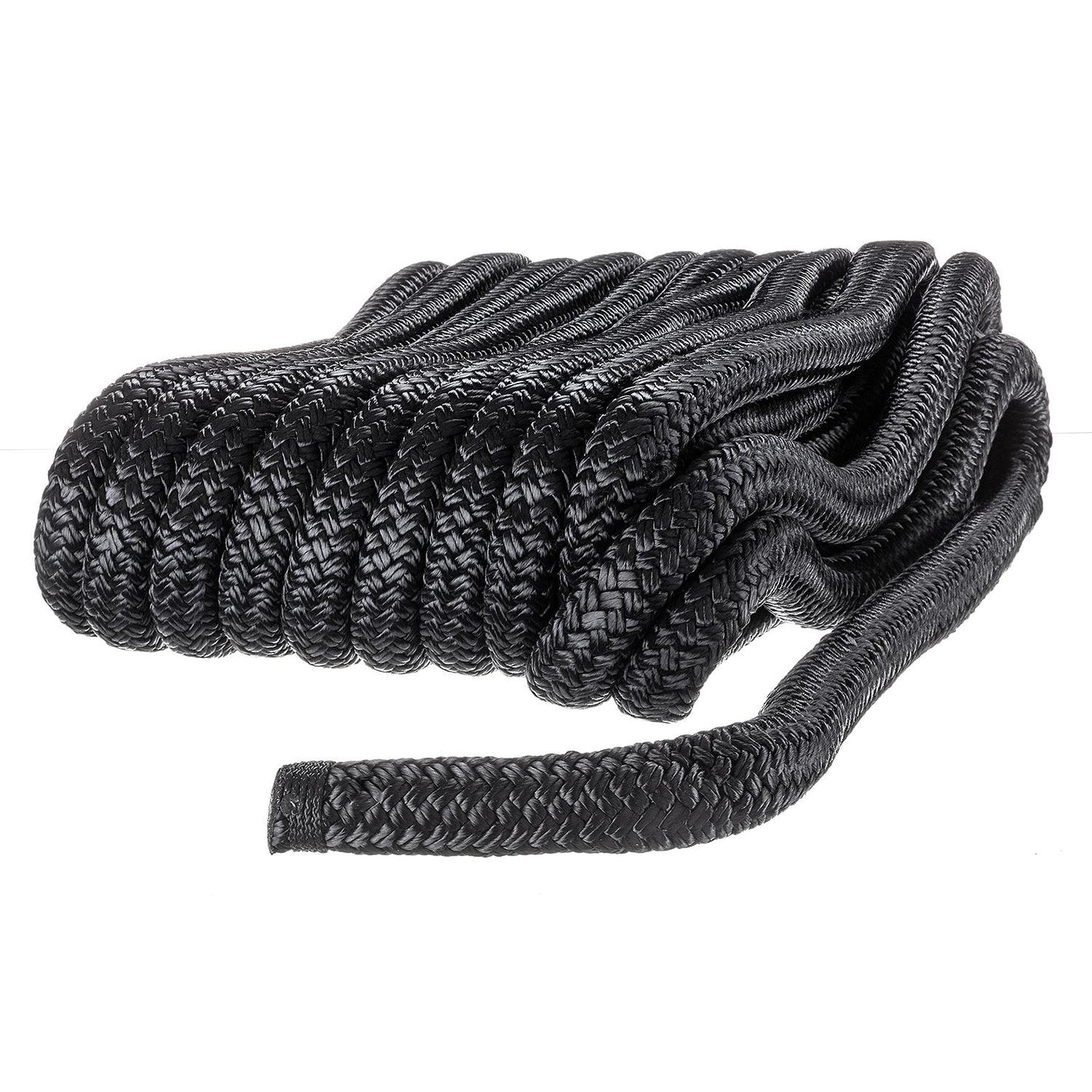 Double Braid Nylon Dock Line, Black, 3/4in x 50ft