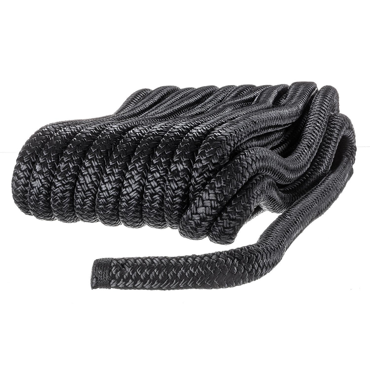 Double Braid Nylon Dock Line, Black, 3/4in x 50ft