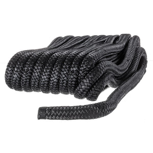 Double Braid Nylon Dock Line, Black, 3/4in x 50ft