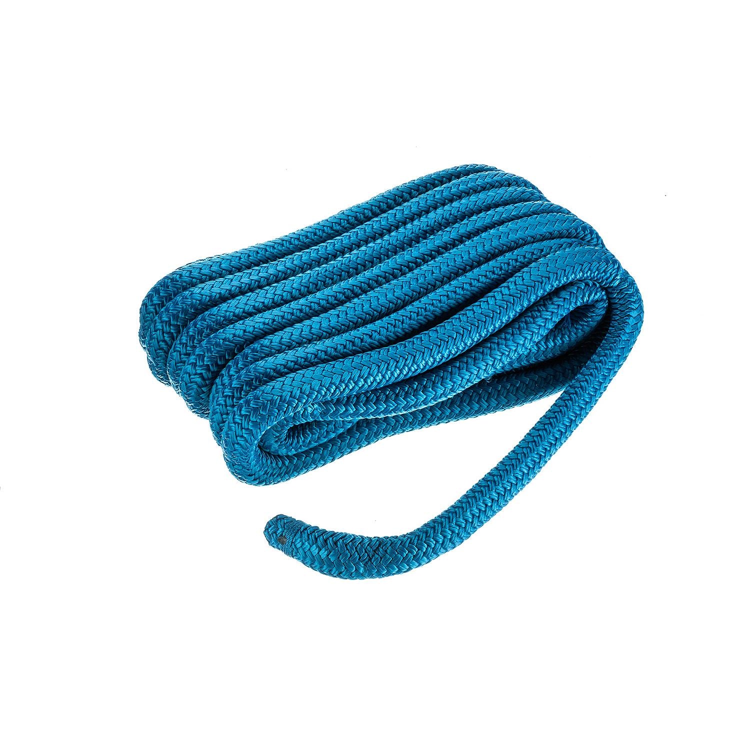 Double Braid Nylon Dock Line, Blue,  3/4in x 25ft