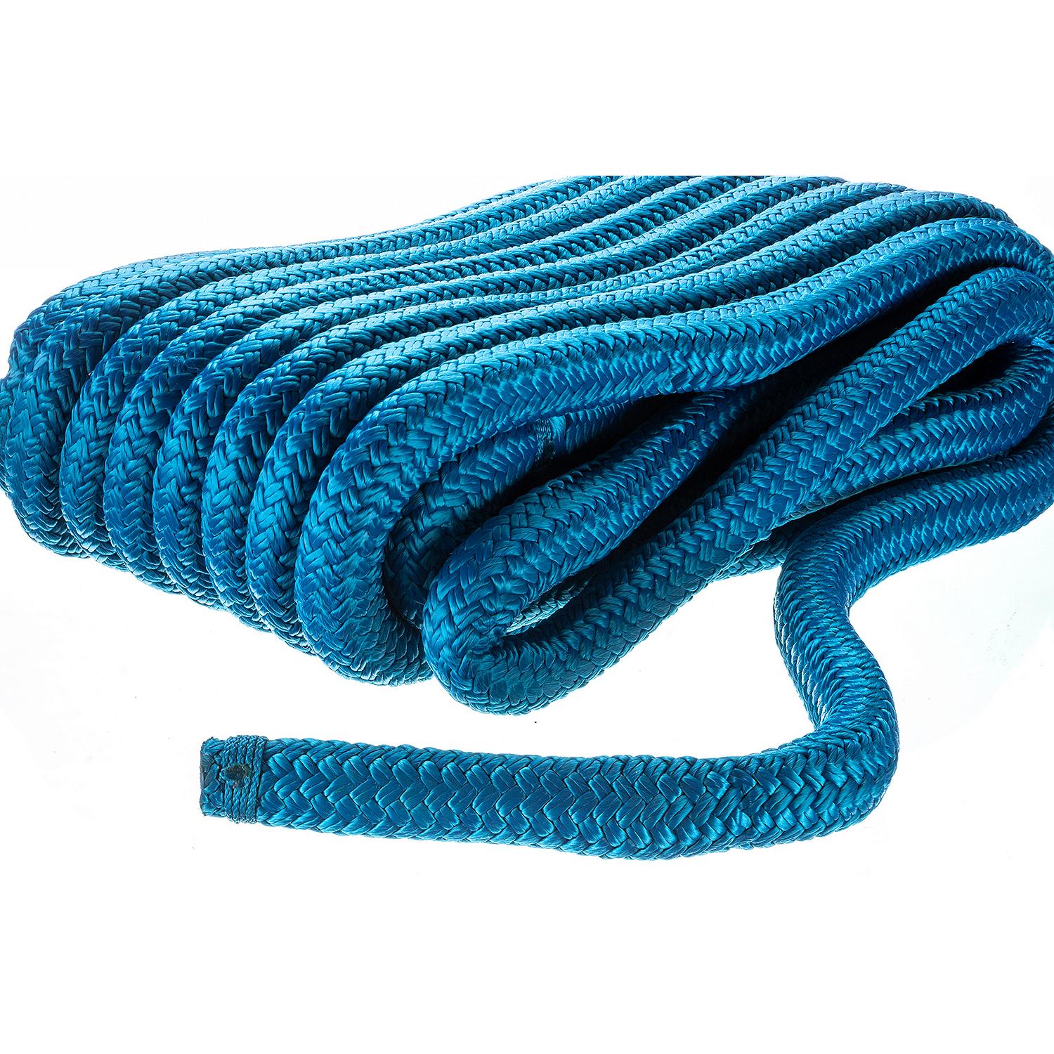 Double Braid Nylon Dock Line, Blue, 3/4in x 35ft