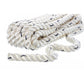 Premium 3-Strand Twisted Nylon Dock Line, White w/ Blue Tracer, 1/2in x 15ft