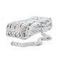 Premium 3-Strand Twisted Nylon Dock Line, White w/ Blue Tracer, 1/2in x 20ft