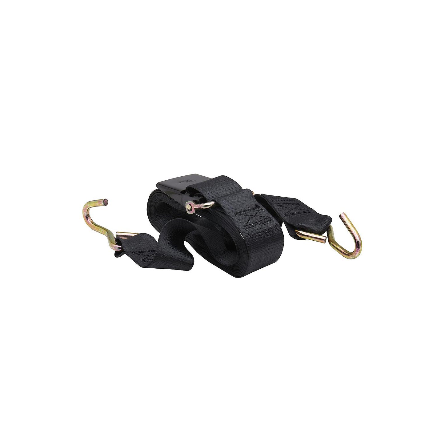 Premium Gunwale Trailer Tie Down Strap, Black, 2in x 12ft