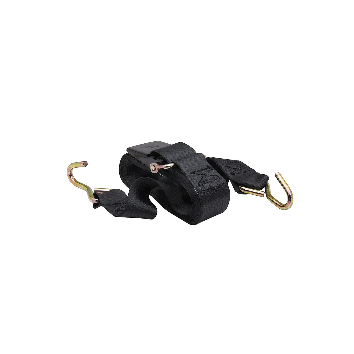 Premium Gunwale Trailer Tie Down Strap, Black, 2in x 12ft