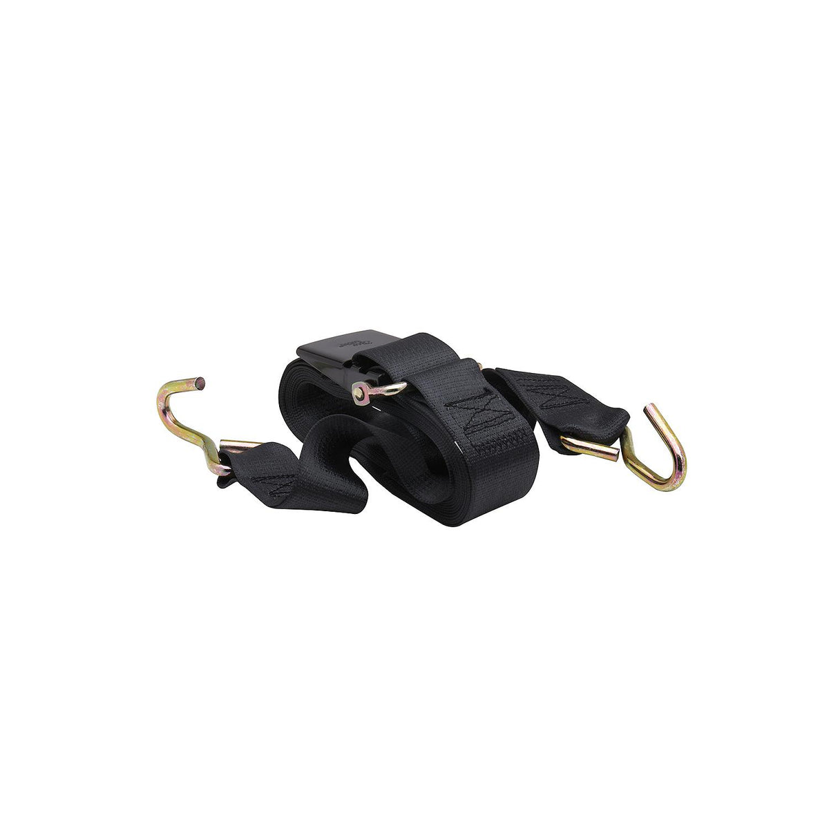 Premium Gunwale Trailer Tie Down Strap, Black, 2in x 16ft