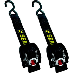 Retractable Transom Tie-Downs, Stainless Steel, 2in x 43in, 2/PK