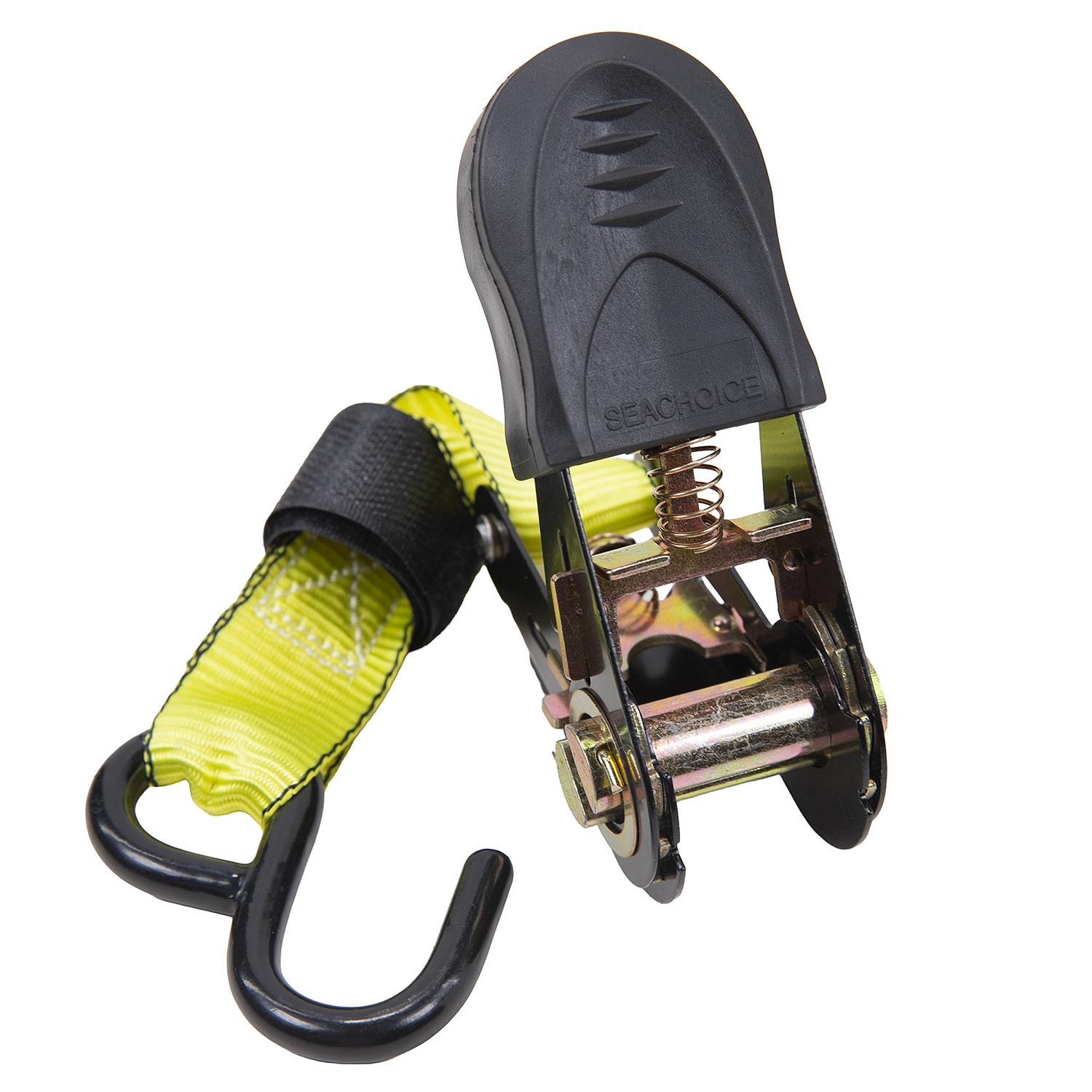 Ratchet Tie-Downs, 1inx 15ft,  4-Pack, 4/PK
