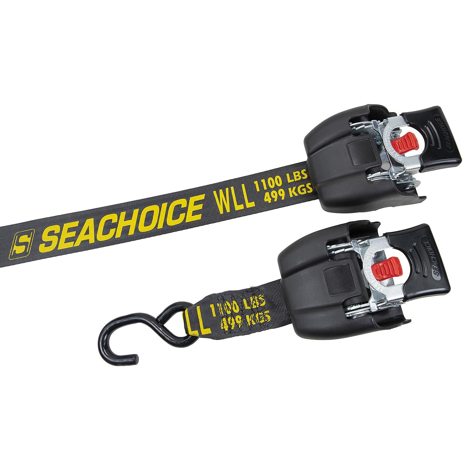 Retractable Transom Tie-Downs, Zinc-Plated Steel, 2in x 43in, 2/PK