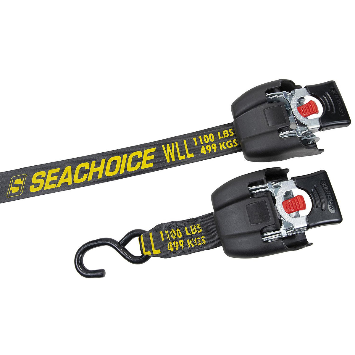 Retractable Transom Tie-Downs, Zinc-Plated Steel, 2in x 43in, 2/PK