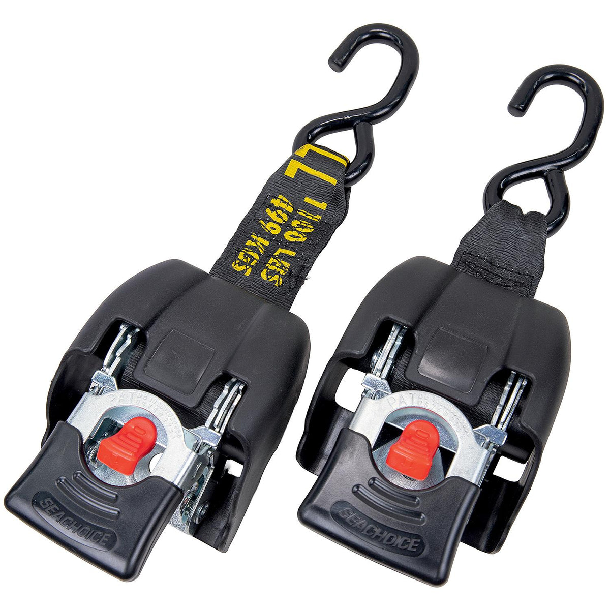 Retractable Transom Tie-Downs, Zinc-Plated Steel, 2in x 43in, 2/PK