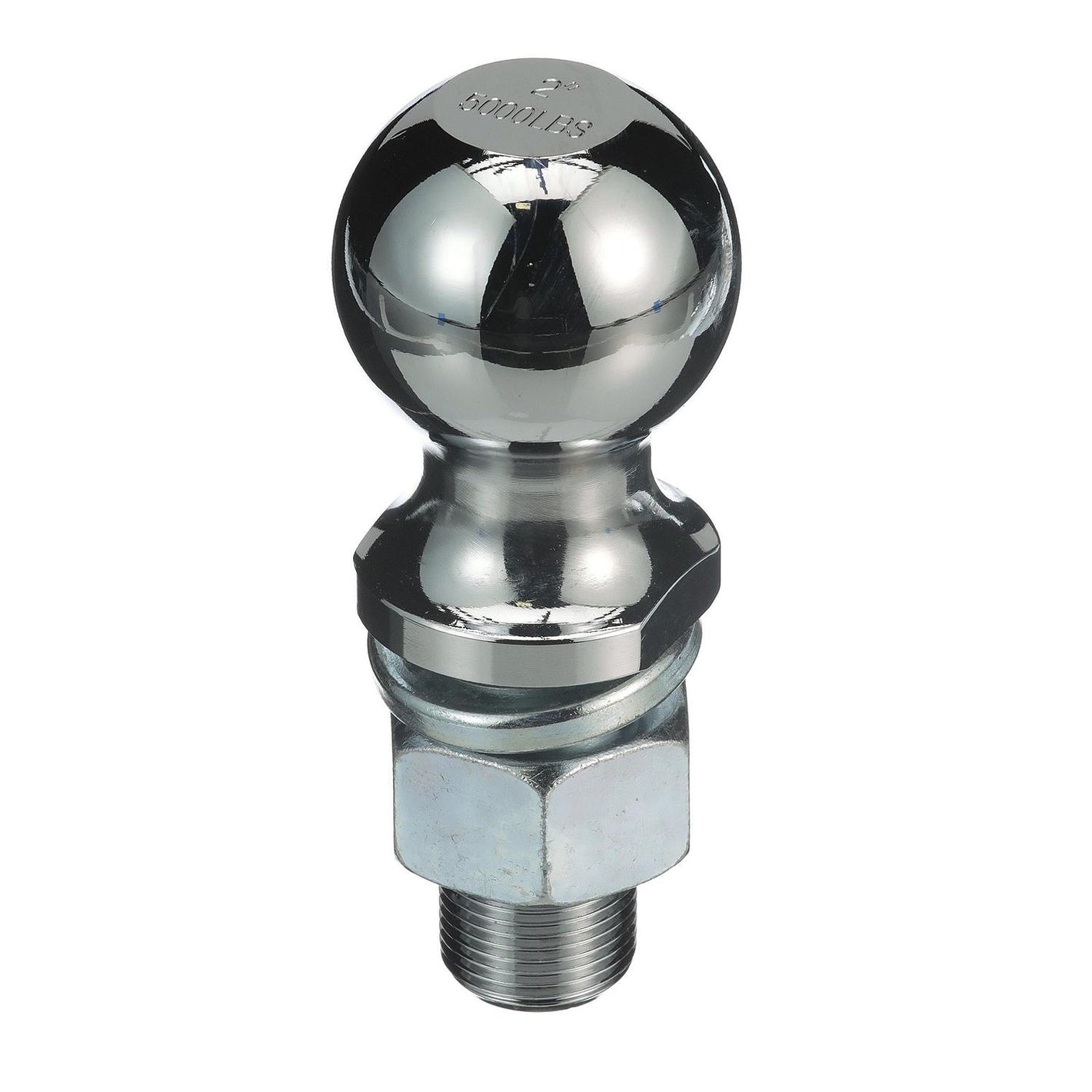 Chrome Plated Steel Trailer Coupler Ball, 2in x 3/4in x 1-1/2in