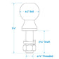 Chrome Plated Steel Trailer Coupler Ball, 2in x 3/4in x 2-5/16in