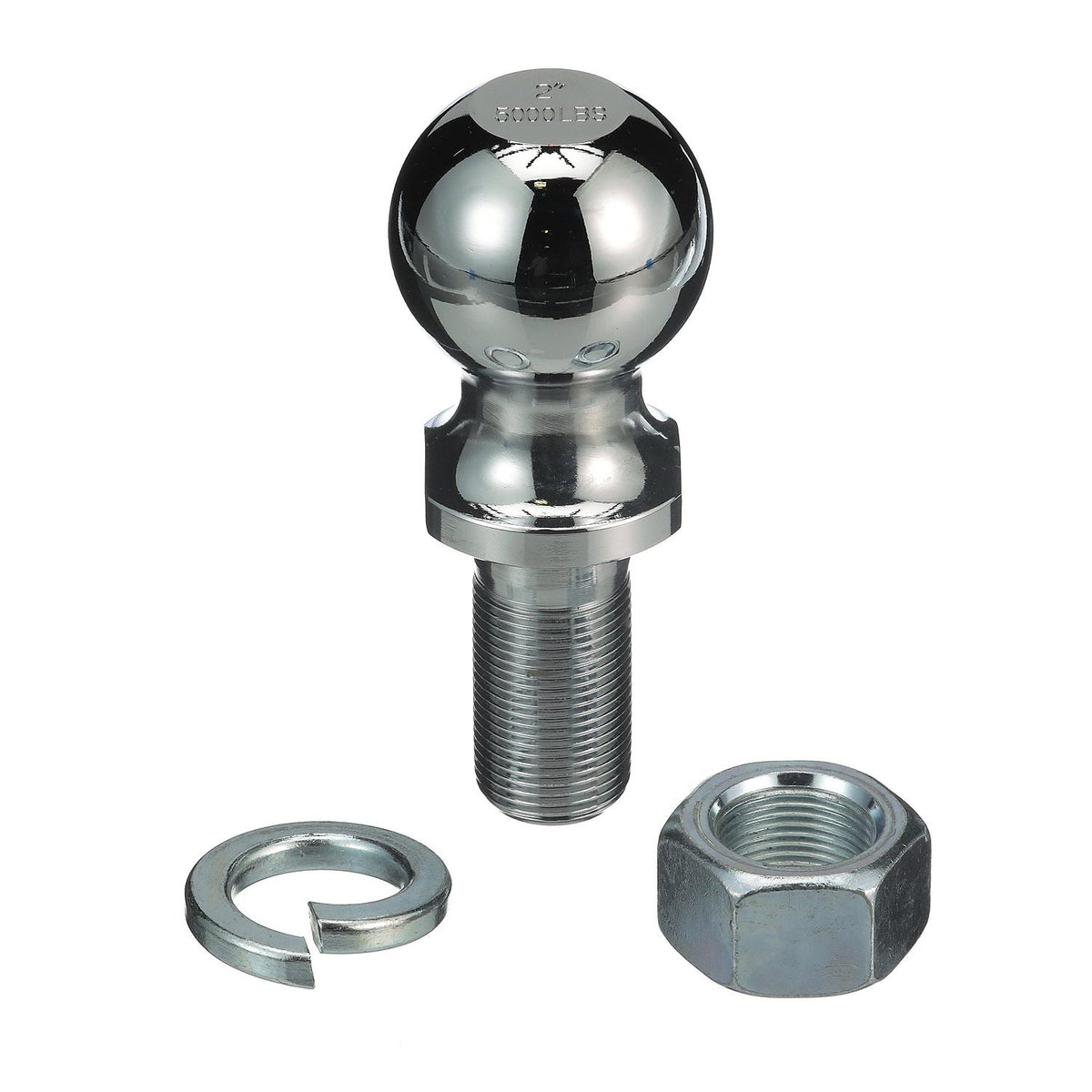 Chrome Plated Steel Trailer Coupler Ball, 2in x 1in x 2in
