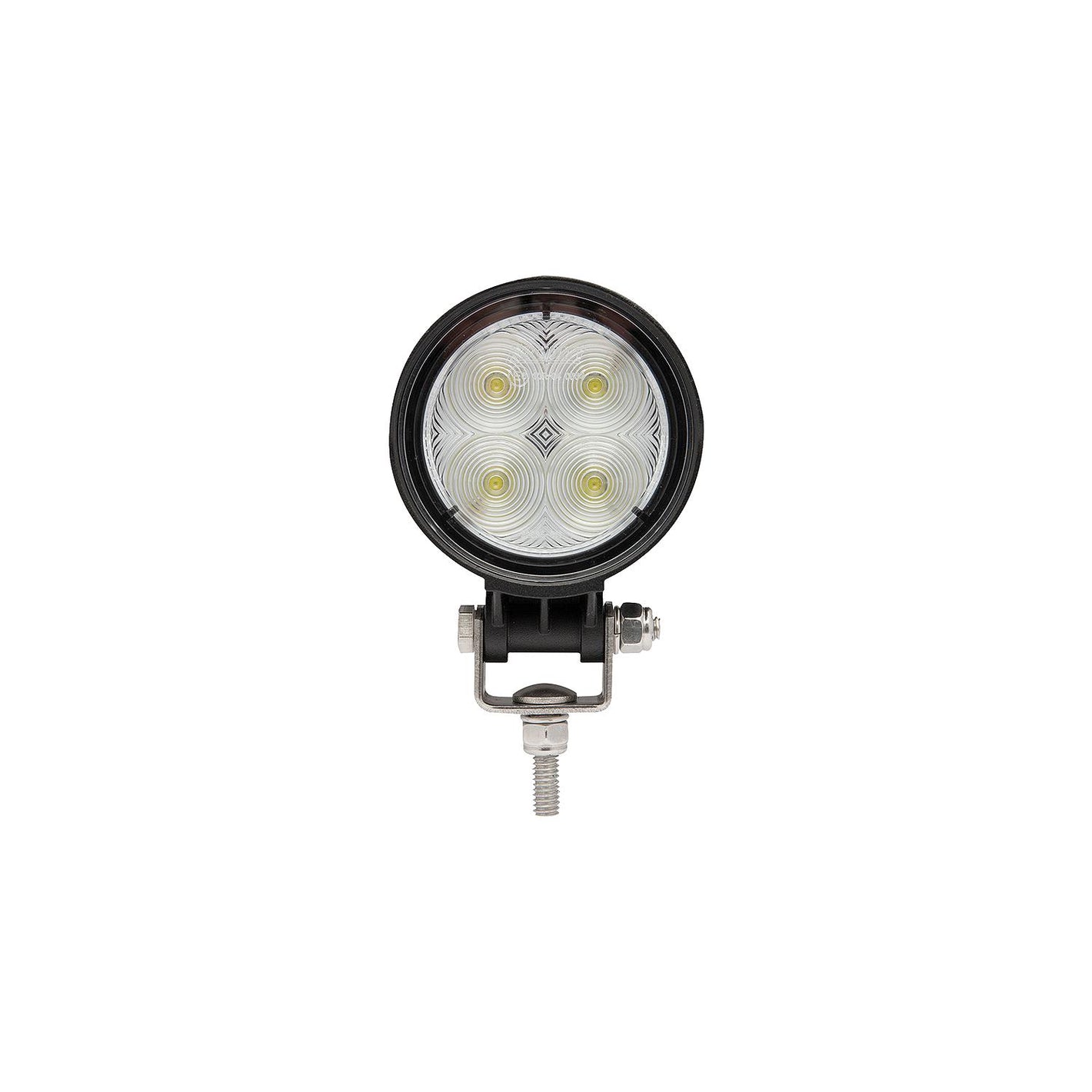 LED Flood Beam Round Work Light, 12/24V, Black Housing, 4 LEDs