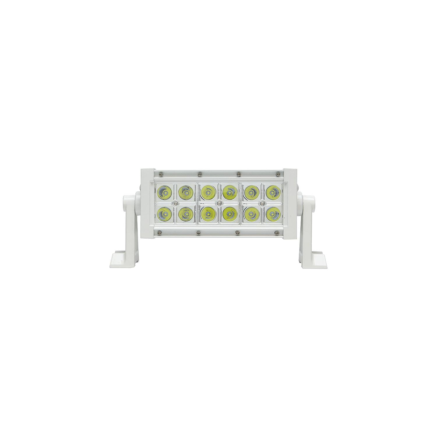 LED Spot/Flood Light Bar, White Housing, 12 LEDs, 7.25in, 12/24V