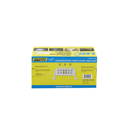 LED Spot/Flood Light Bar, White Housing, 12 LEDs, 7.25in, 12/24V