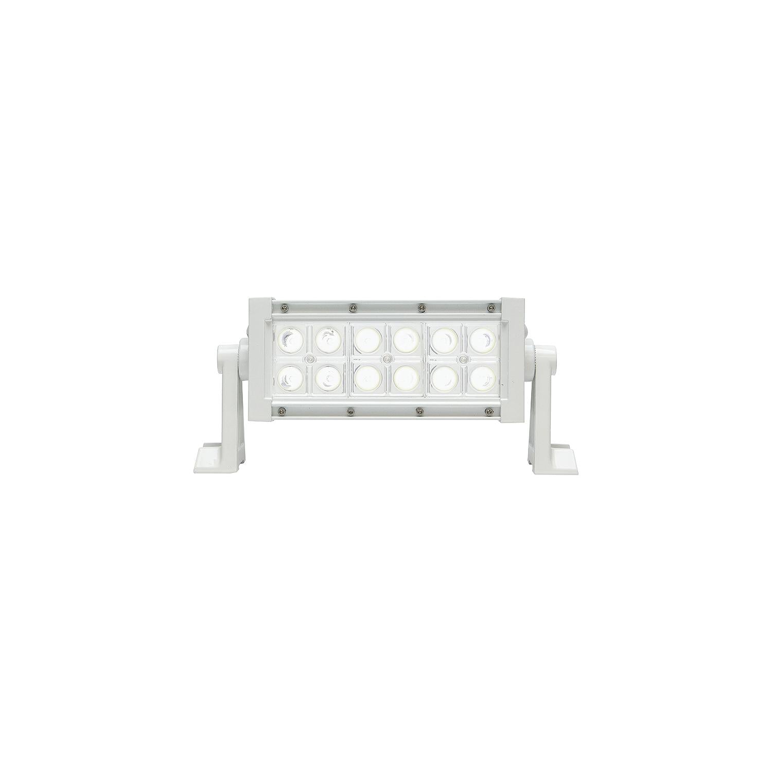 LED Spot/Flood Light Bar, White Housing, 12 LEDs, 7.25in, 12/24V