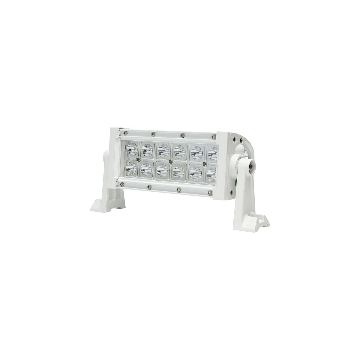 LED Spot/Flood Light Bar, White Housing, 12 LEDs, 7.25in, 12/24V