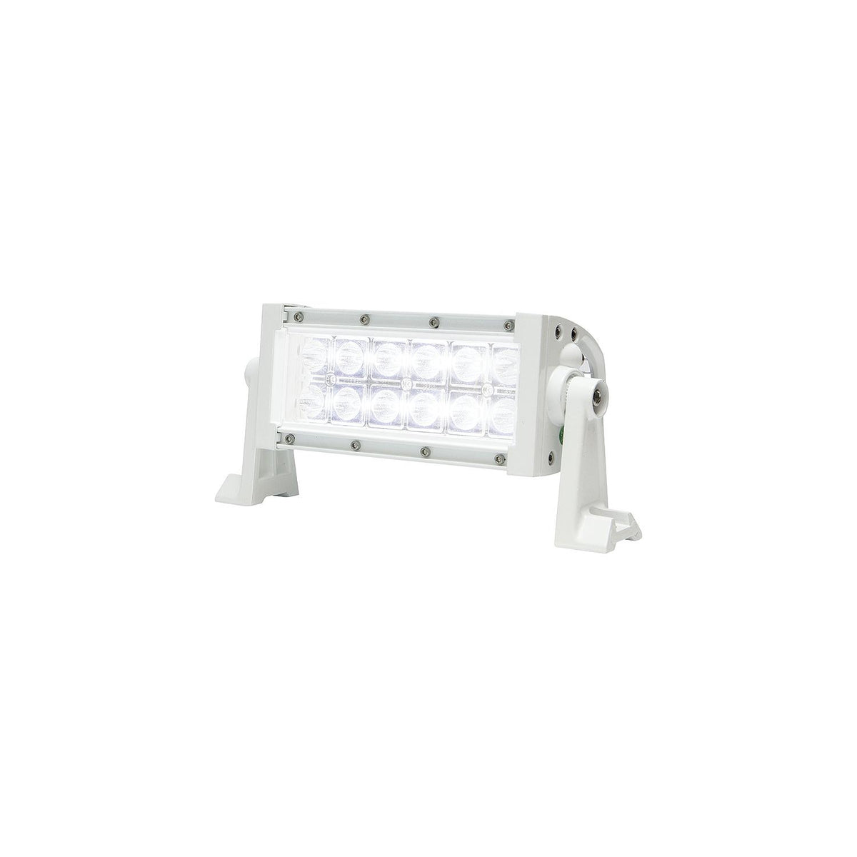 LED Spot/Flood Light Bar, White Housing, 12 LEDs, 7.25in, 12/24V