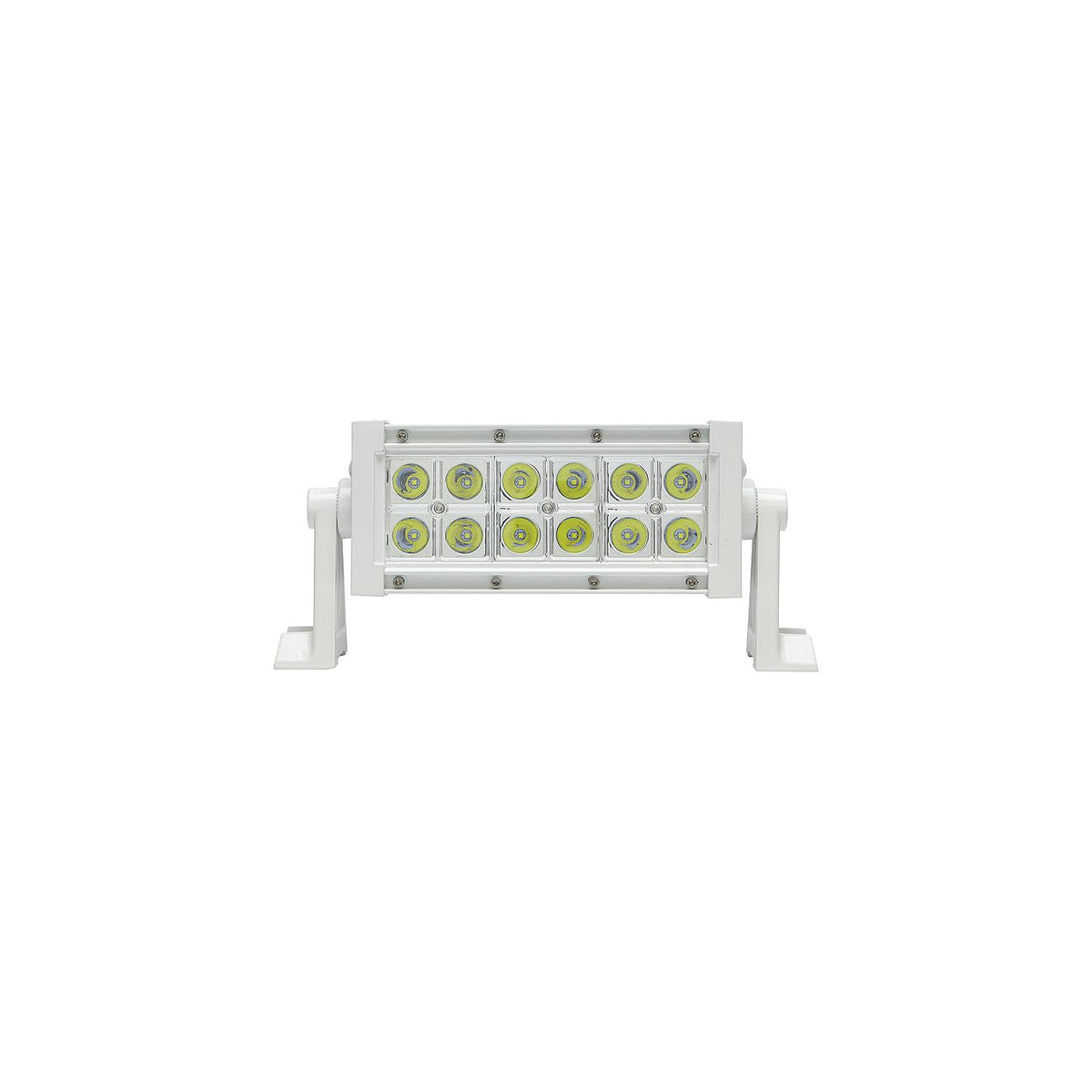 LED Spot/Flood Light Bar, White Housing, 12 LEDs, 7.25in, 12/24V