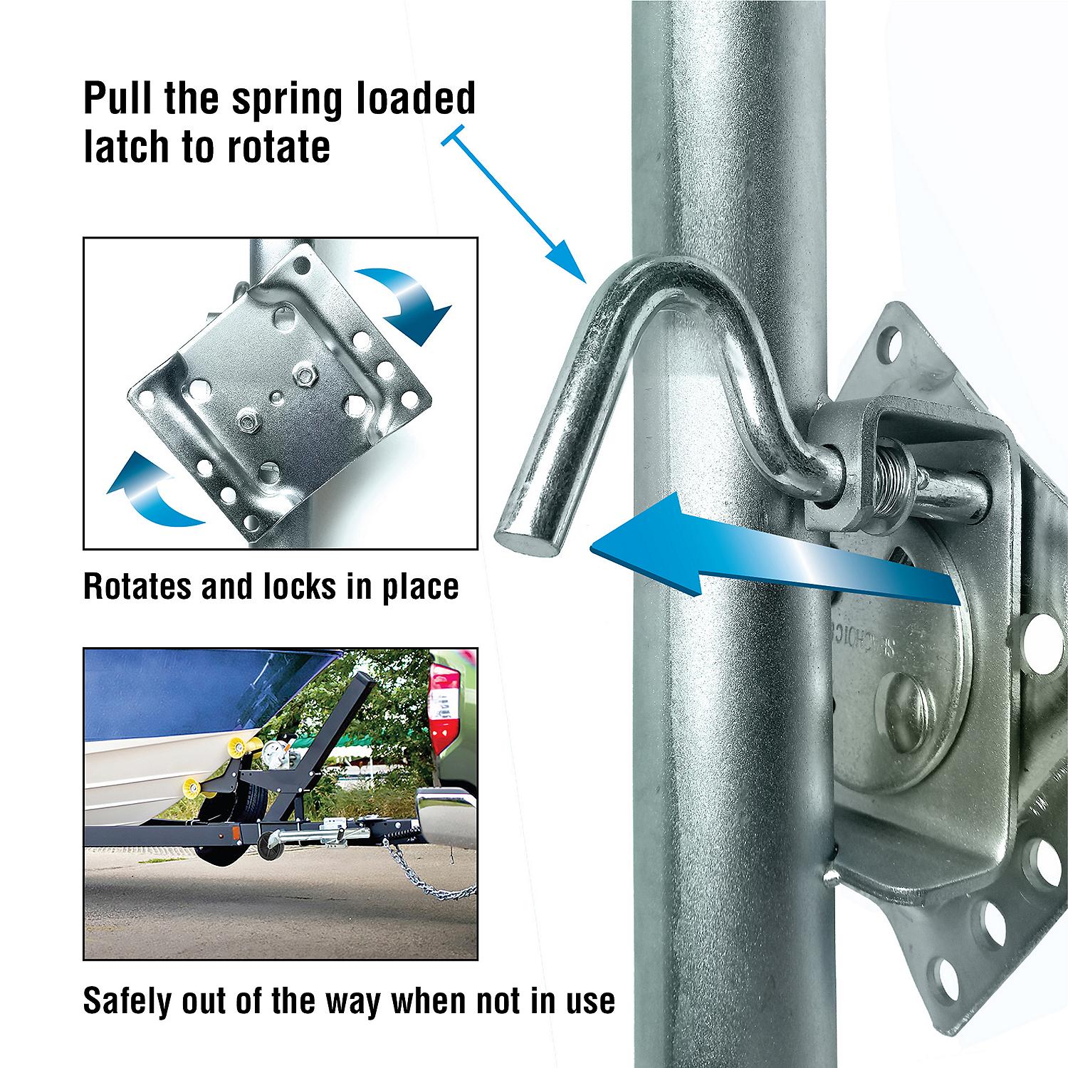 Foldup Boat Trailer Jack, 6in Wheel, 1,000 lbs Max Load
