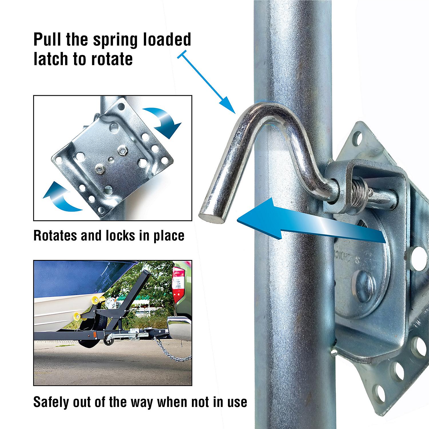 Foldup Boat Trailer Jack, 8in Wheel, 1,500 lbs Max Load
