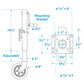 Foldup Boat Trailer Jack, 8in Wheel, 1,500 lbs Max Load