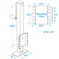 Heavy-Duty Drop Leg Trailer Jack, Foot Plate Base, 2,500 lbs Max Load