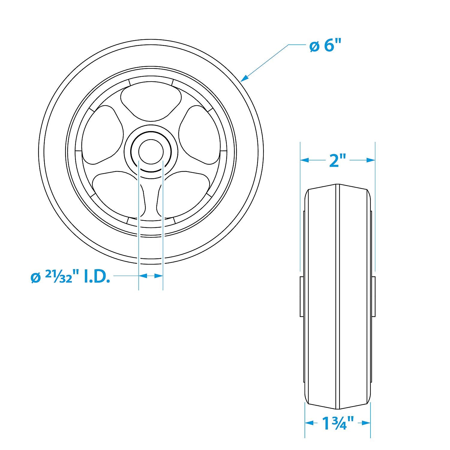 Replacement Wheel Only for Trailer Jack, 6in