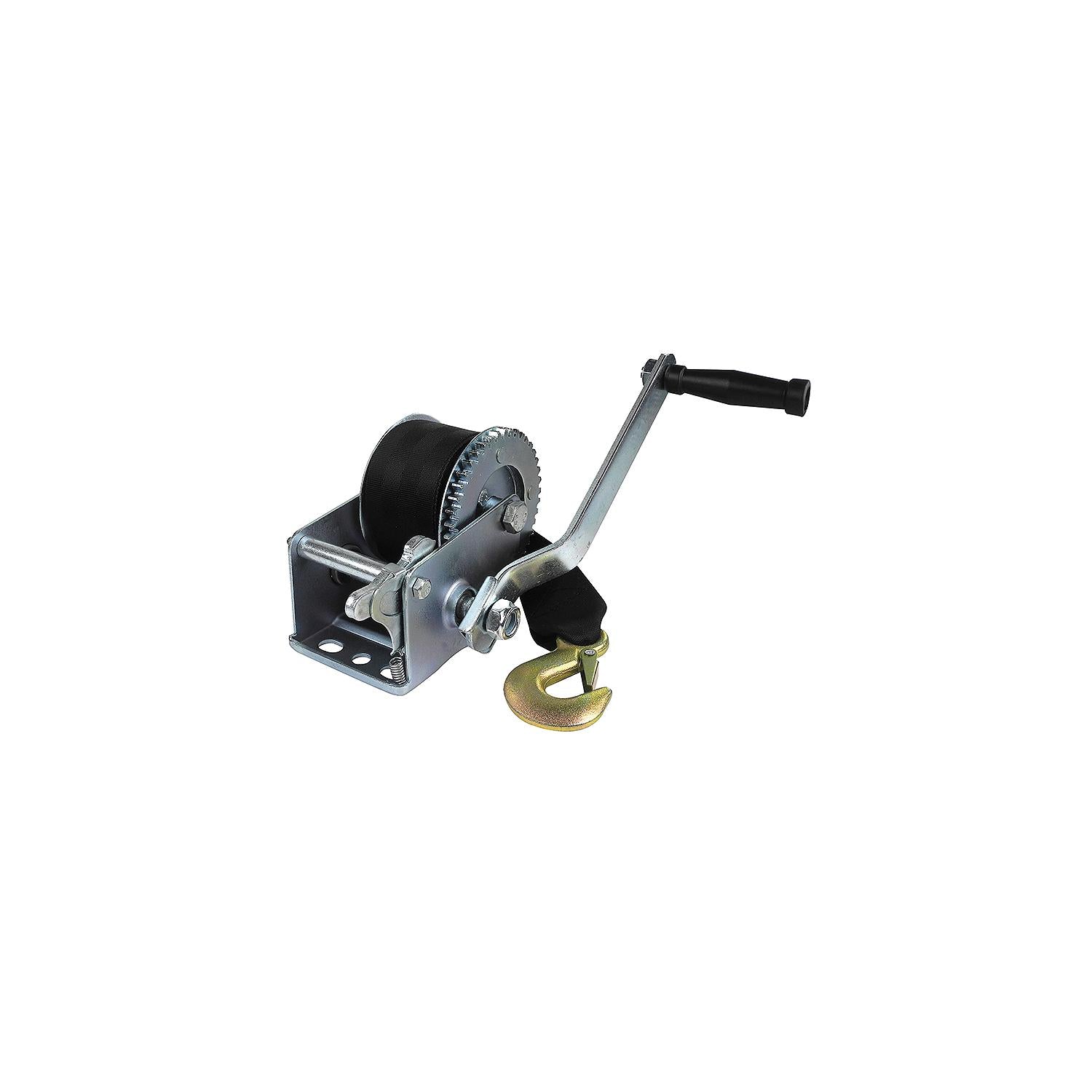 800 Lb. Manual Trailer Winch, 1-Speed, 16ft Strap w/ Snap Hook