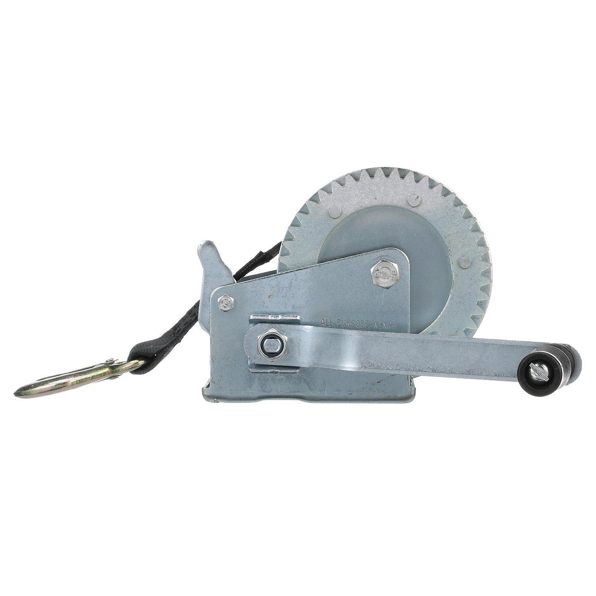 1,000 Lb. Manual Trailer Winch, 1-Speed, 25ft Strap w/ Snap Hook