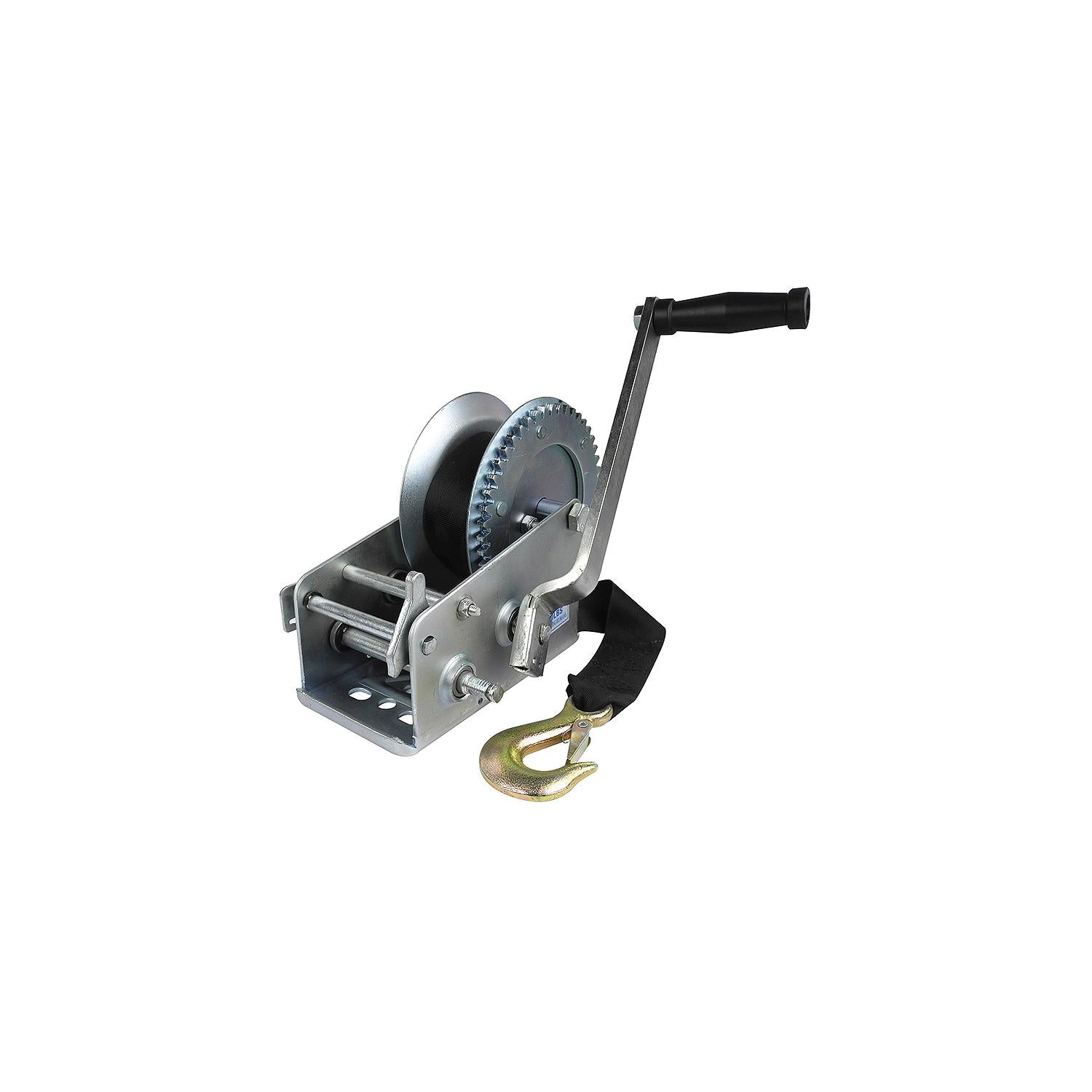 2,000 Lb. Manual Trailer Winch, 2-Speed, 25ft Strap w/ Snap Hook