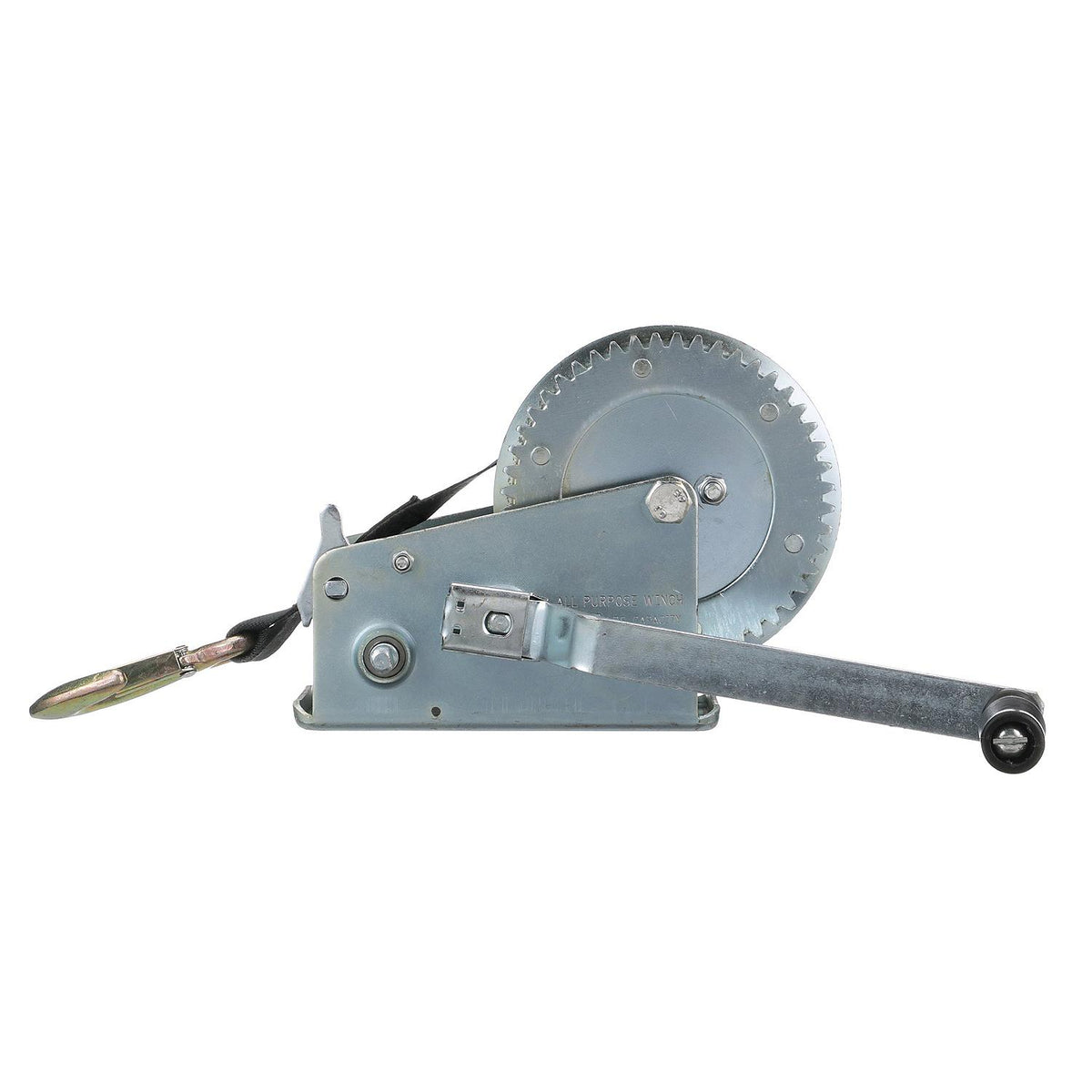 3,000 Lb. Manual Trailer Winch, 2-Speed, 25ft Strap w/ Snap Hook
