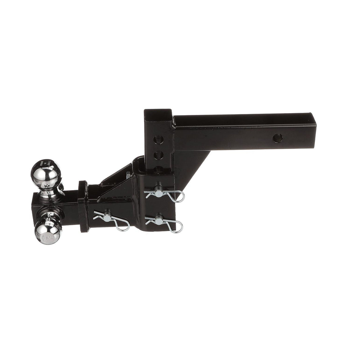 Tri-Ball Adjustable Trailer Hitch Fits 1-7/8in, 2in & 2-5/16in Balls, 2in Shank