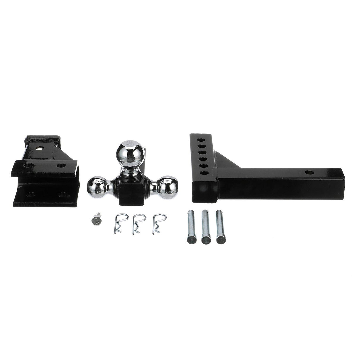 Tri-Ball Adjustable Trailer Hitch Fits 1-7/8in, 2in & 2-5/16in Balls, 2in Shank