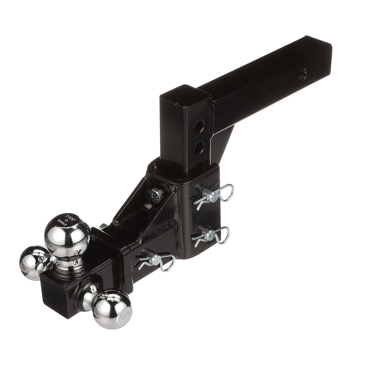 Tri-Ball Adjustable Trailer Hitch Fits 1-7/8in, 2in & 2-5/16in Balls, 2in Shank