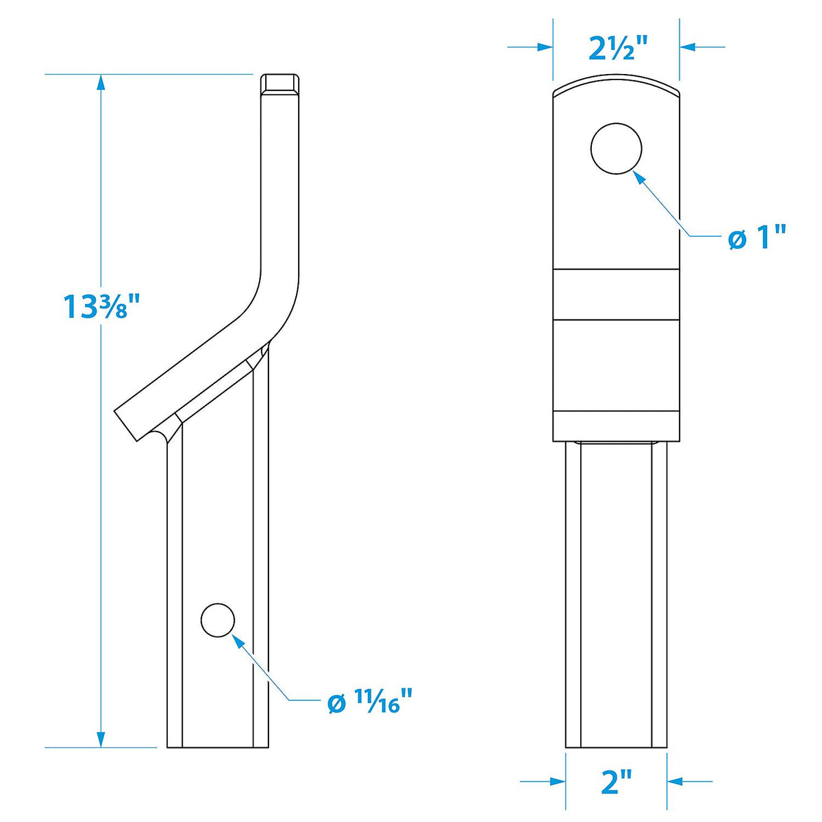 Trailer Ball Mount, 2in Straight