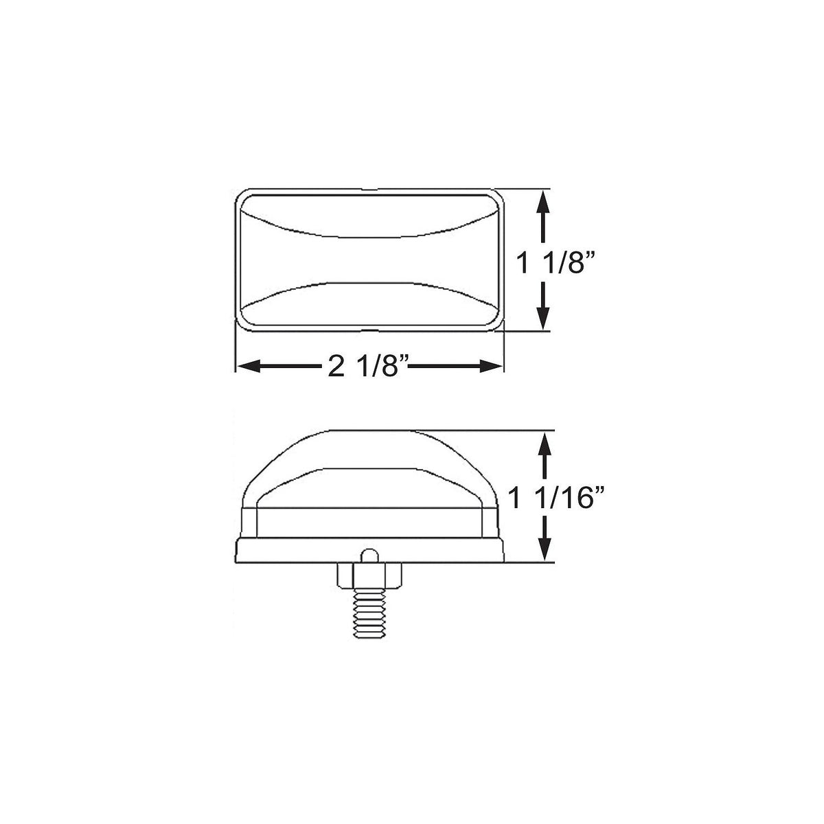 LED Sealed Stud Mount Side Marker/Clearance Light, Amber