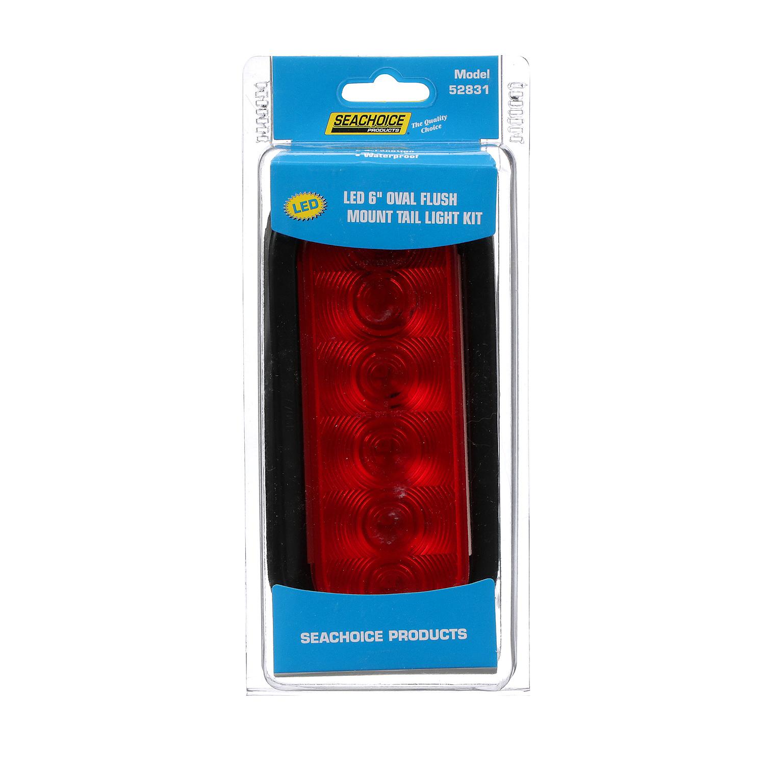 LED 6in Oval Sealed Tail Light Kit For Flush Mount