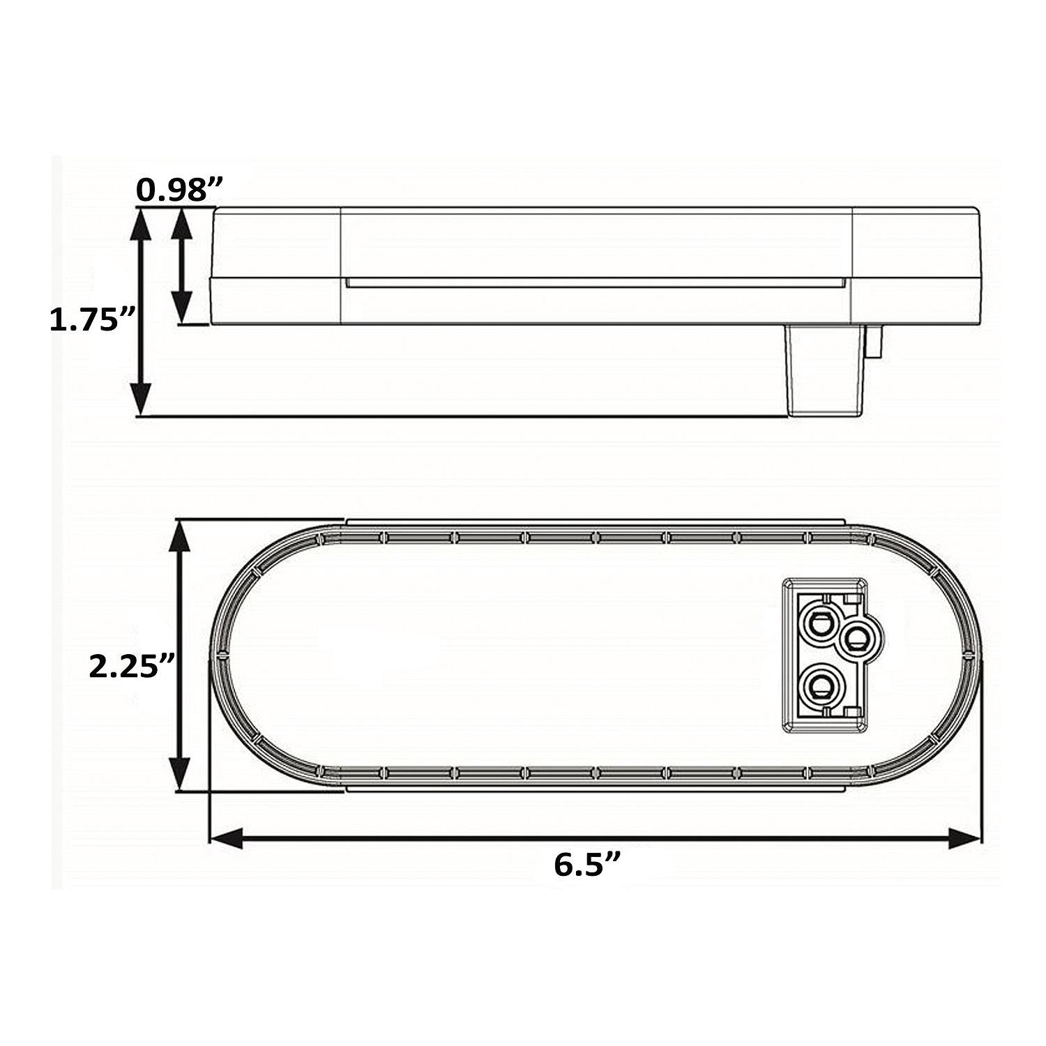 LED 6in Oval Sealed Tail Light Kit For Flush Mount