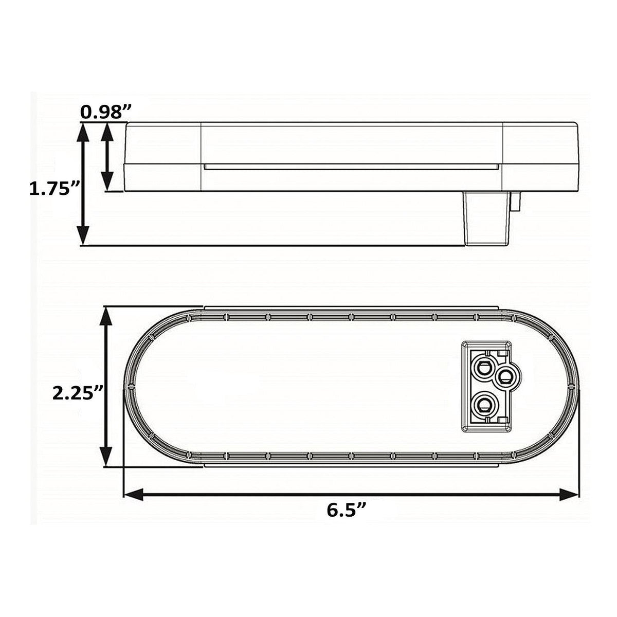 LED 6in Oval Sealed Tail Light Kit For Flush Mount