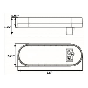 LED 6in Oval Sealed Tail Light Kit For Flush Mount