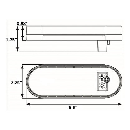 LED 6in Oval Sealed Tail Light Kit For Flush Mount
