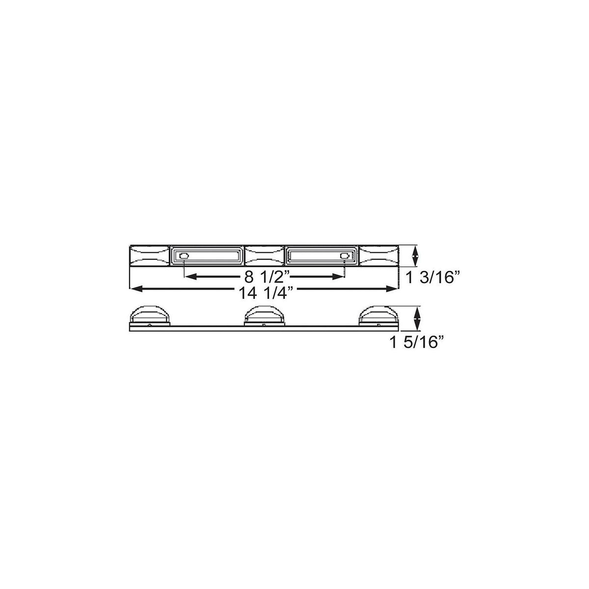 LED Sealed 3-Piece Identification Light Bar