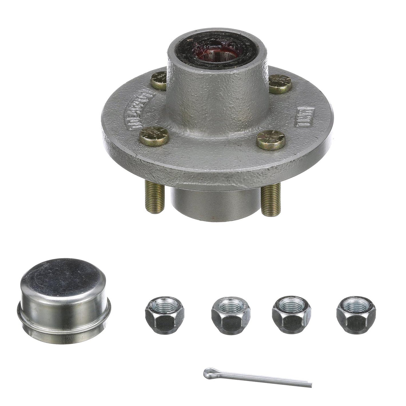 Galvanized Trailer Wheel Hub, 1in x 4 Lug