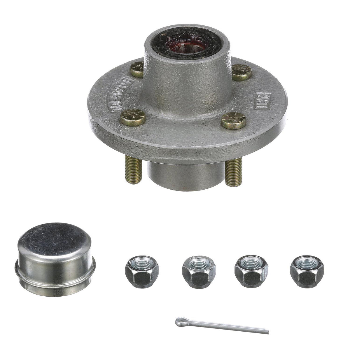 Galvanized Trailer Wheel Hub, 1in x 4 Lug